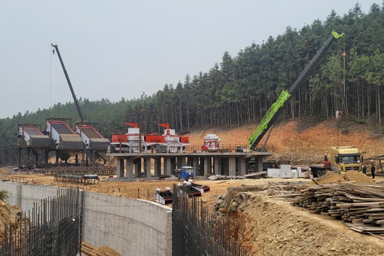 Линия по производству метаморфического песчаника Jiangxi Ji'an производительностью 500 тонн в час